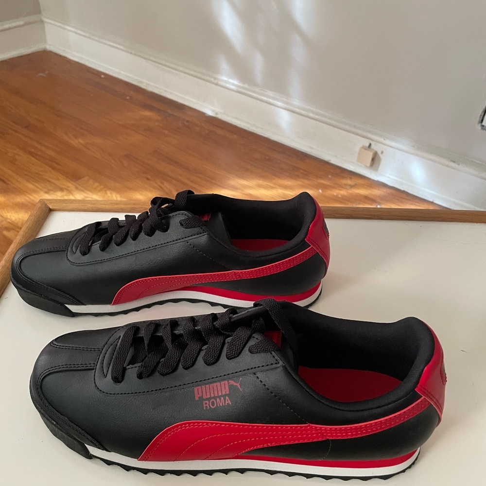 Men’s Puma Sneakers - Black and Red leather